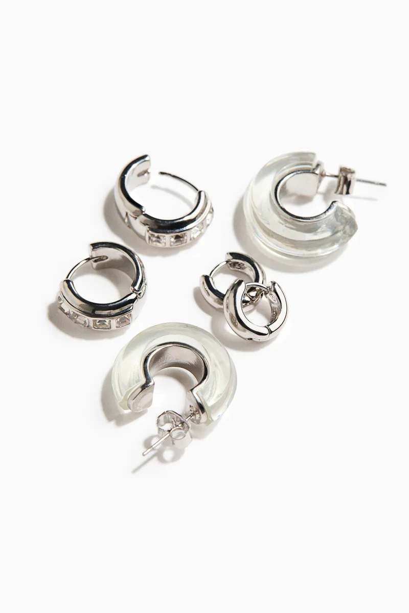 H&M 3 pairs hoop earrings